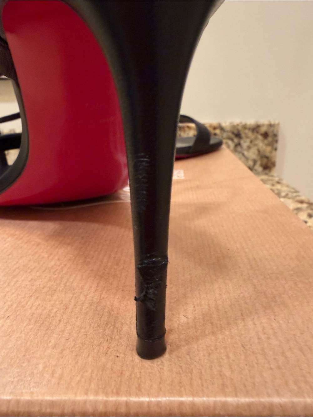 Christian Louboutin Black Leather Strappy Stiletto Sandals - Picture 5 of 8